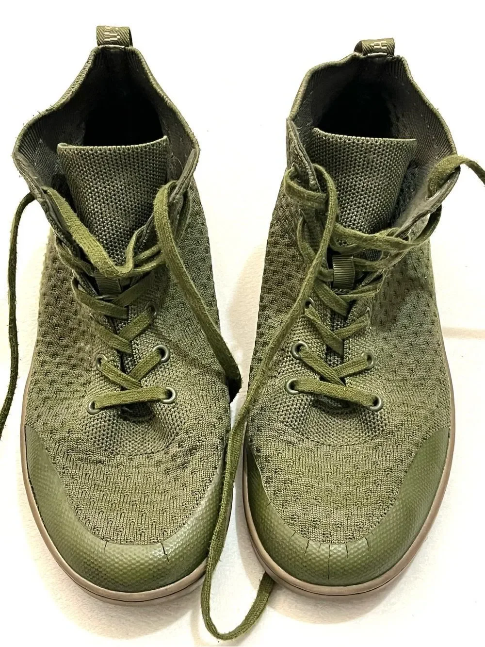 Suavs The Legacy High-Top Sneakers Recycled Knit Olive Green Slip-On Shoes